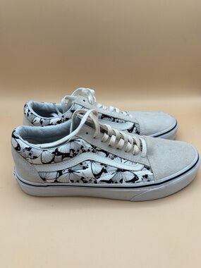 Vans Old Skool Butterfly Panel Sneakers - White/Black Women’s Size 8.5, Men’s 7